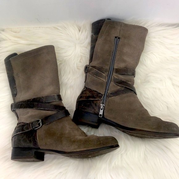 Ugg Deanna distressed suede charcoal grey brown - Picture 1 of 9